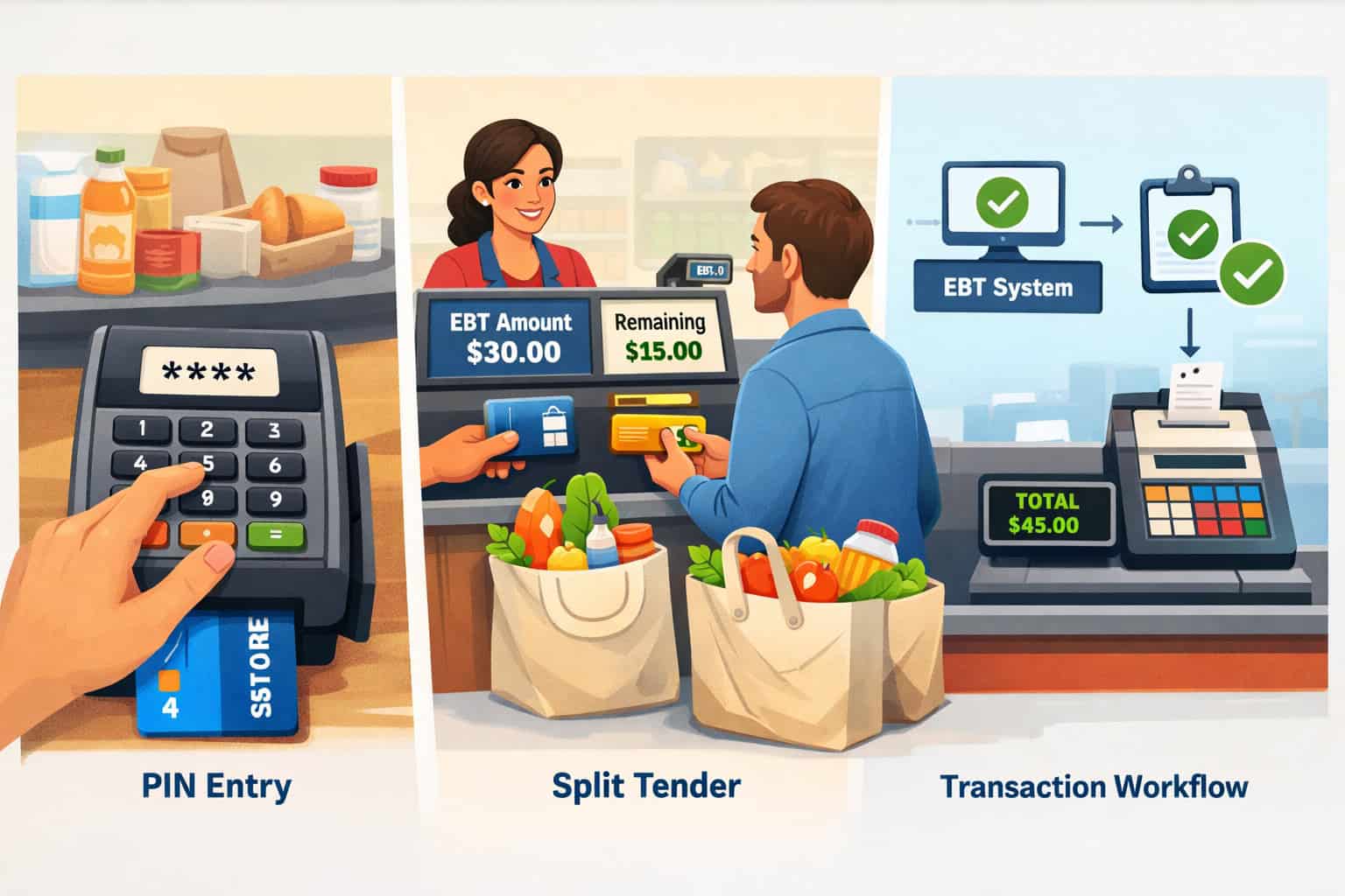 How EBT Transactions Work at Checkout: PIN Entry, Split Tender, and Workflow